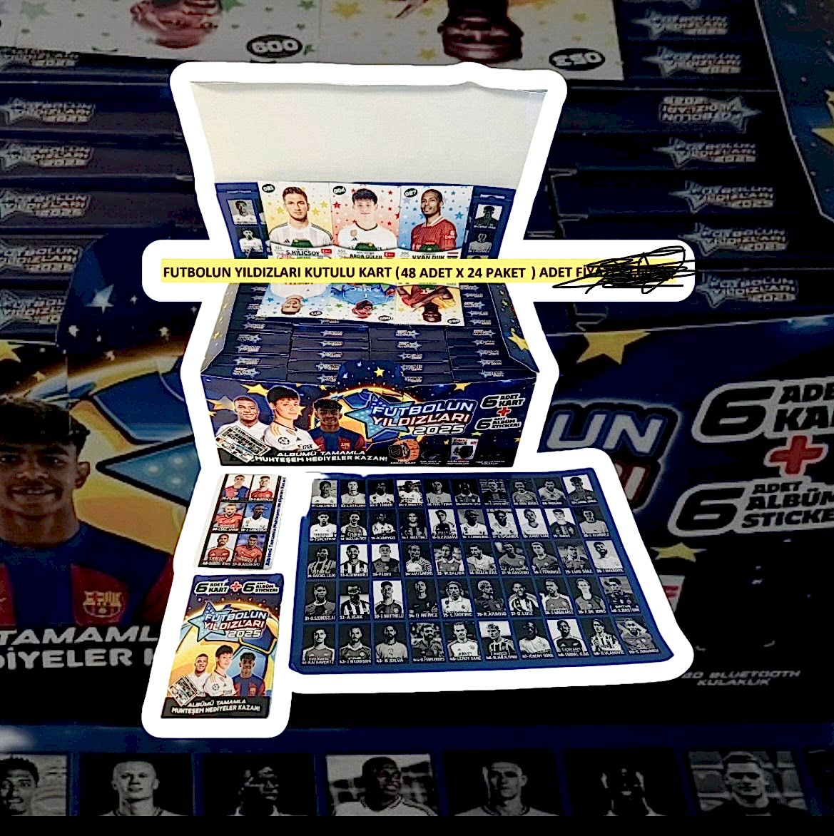 FUTBOLUN YILDIZLARI 6+6 KART STİCKER KART 48 Lİ